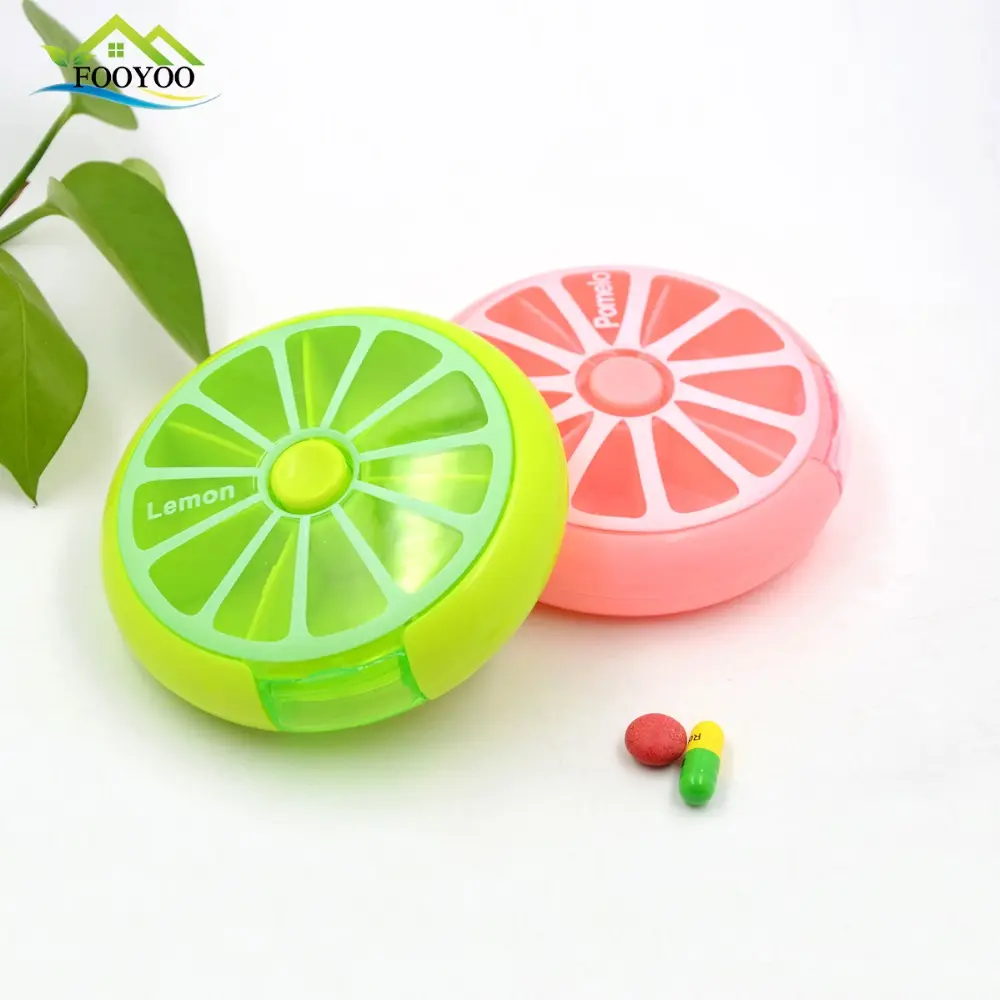 Health Care Medicine Pill Box Fruit Shaped Sort Vitamin 7 Day Weekly Holder Tablet Storage Case Container Cases Travel Round