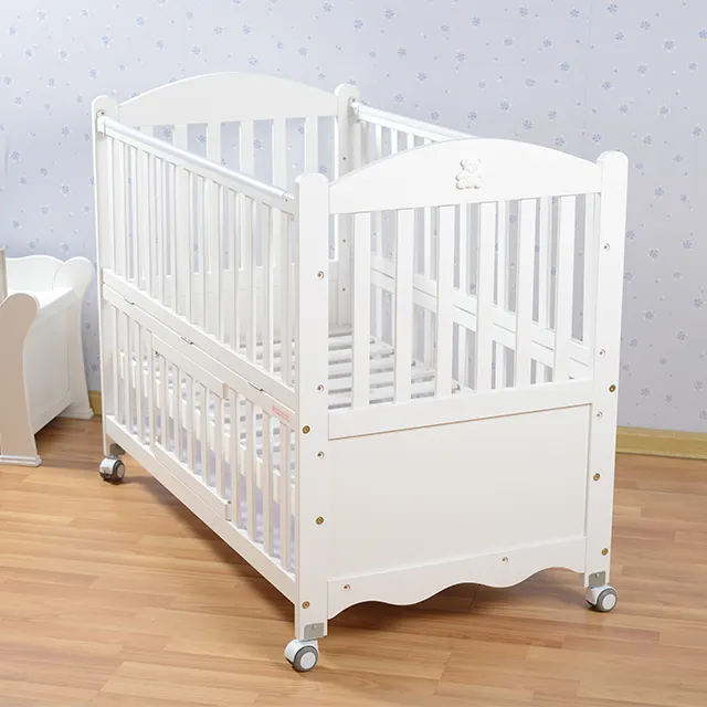 Wooden nursery furniture cunas para bebe/baby+cribs with bedding set