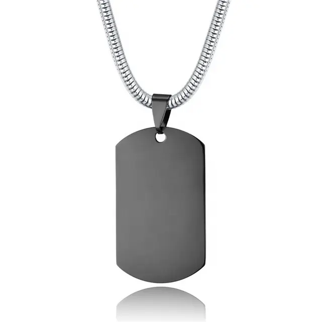 Wholesale Factory Price Army Necklace LOGO Customize Polished Stainless Steel Men Necklace