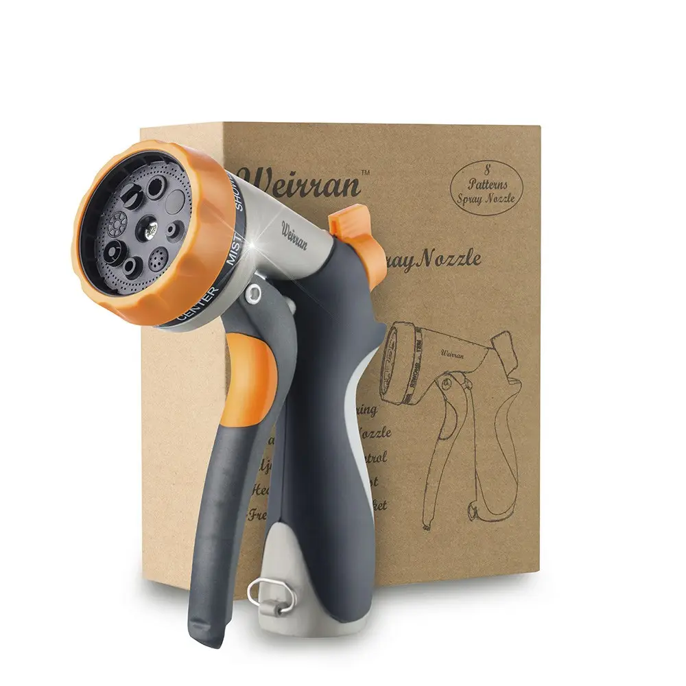 Adjustable Pistol Grip Front Trigger 8-pattern Handheld Irrigation Spray Nozzle
