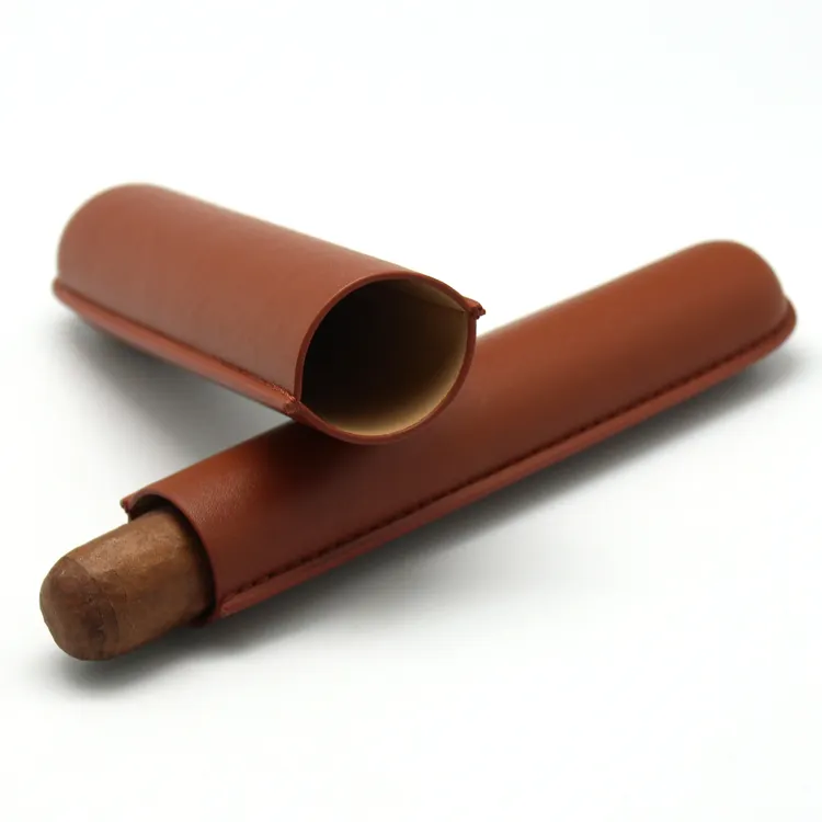 wholesale 1ct cigar  PVC leather cigar case