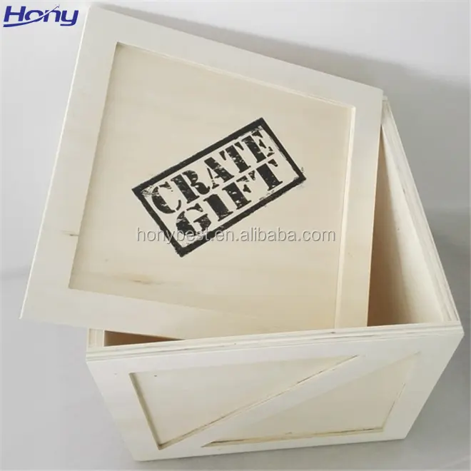 Customized Size Vintage Mini Wooden Shipping Display Crates Wholesale with Printing Logo