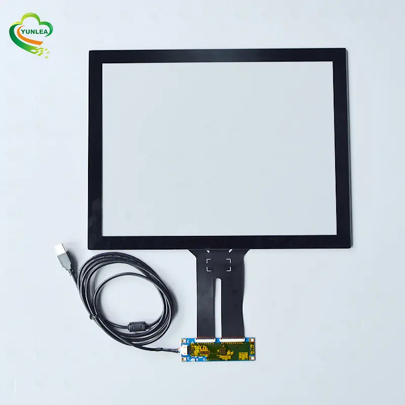 Yunlea Industrial 15" inch Customized ILITEK EETI Pcap Transparent USB Multi Capacitive touch screen panel