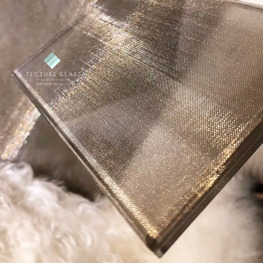 Светящаяся бронзовая проволочная сетка, ламинированное стеклянное проводное стекло для улучшения дома