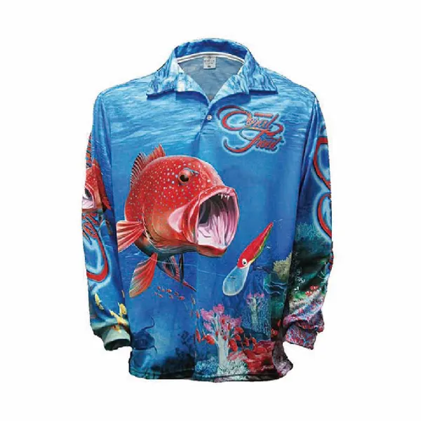 High quality full sublimation long sleeve fishing polo shirt