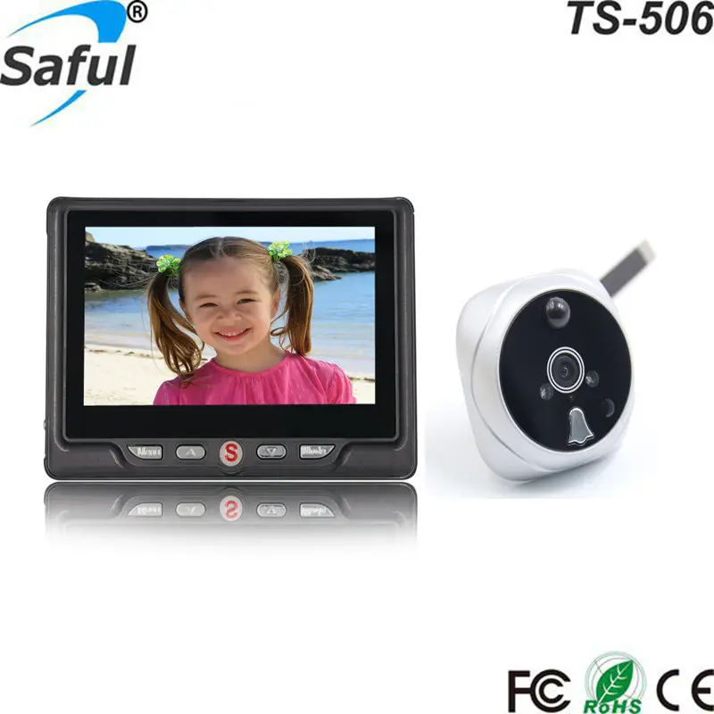 High resolution 4.3 Inch Screen video voice photo function Movement Detecting smart digital door viewer TS-506