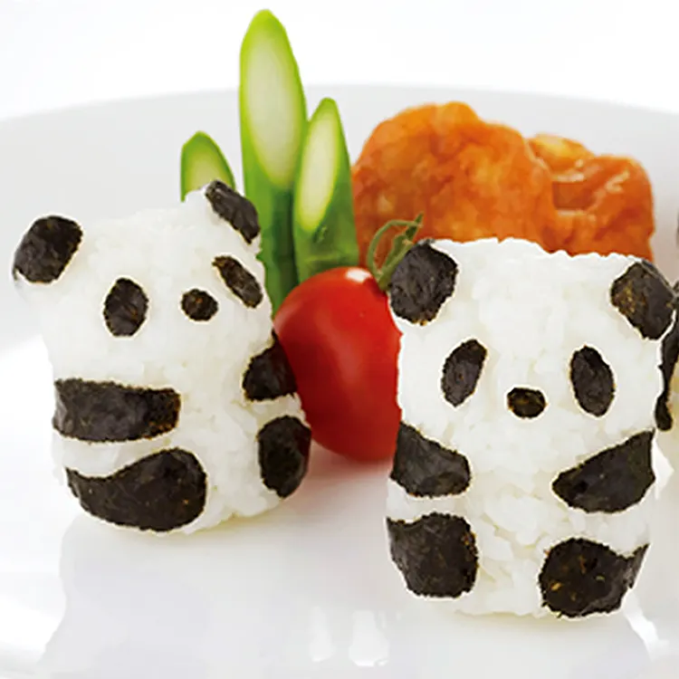 Panda Shape 3D Rice Ball Mold with Seaweed Cutter