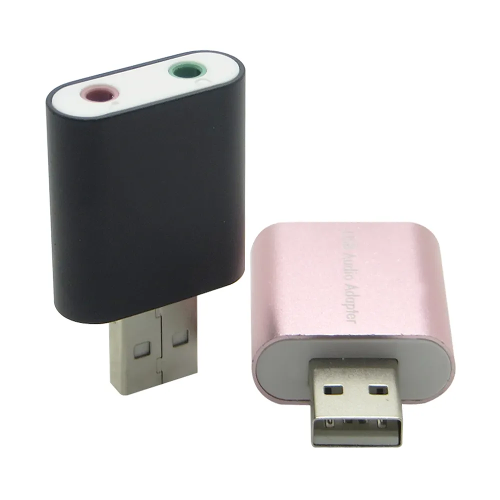 Алюминиевая внешняя звуковая карта USB, стерео звуковая аудиокарта, адаптер для ноутбуков Windows и Mac