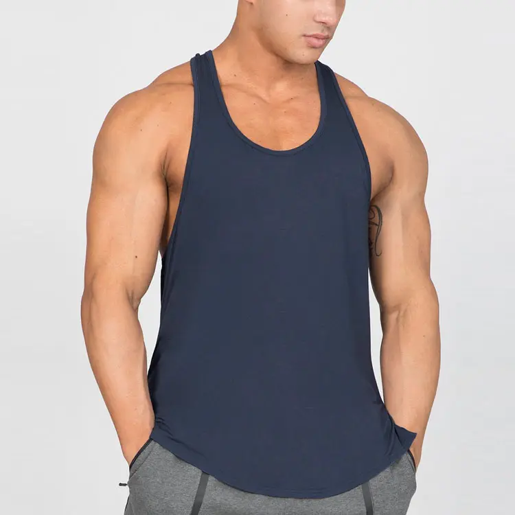 Top Quality Custom Logo Plain Gym Fitted Blank Bodybuilding Tank Top For Men