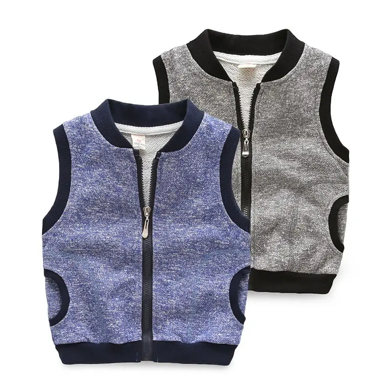 Bulk Wholesale Kids Clothing Boy's Custom Label Outdoor Zip Up Vest