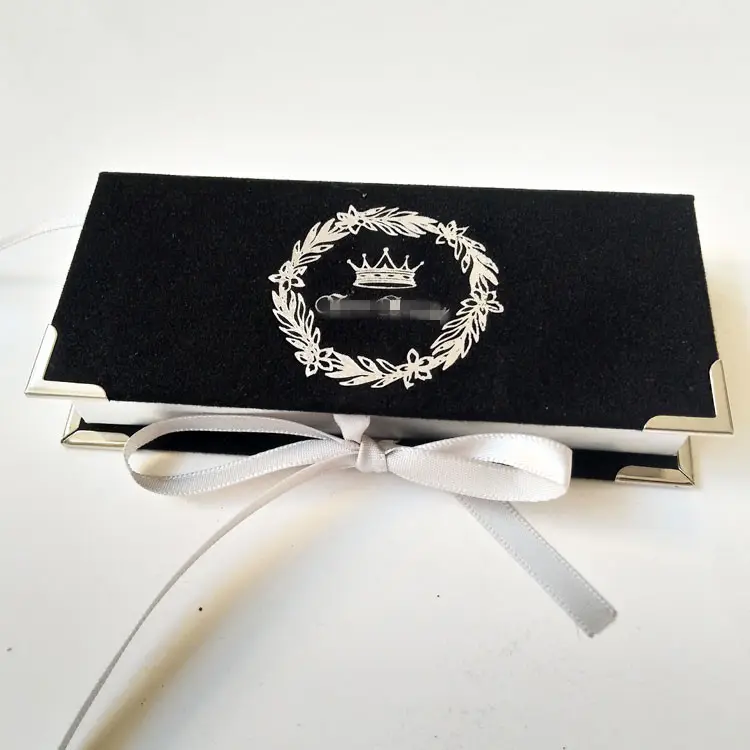 Роскошные бархатные текстура черная бумага для художественной печати коробки изготовленный на заказ ресниц Накладные ресницы коробка с магнитной застежкой и логотипом серебряная фольга