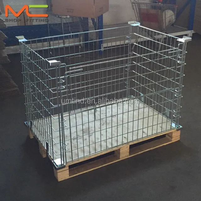wire pallet storage cage for wooden pallet