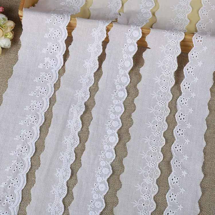 Wholesale More Design Embroidery Cotton Lace Trim For Home textile Accessories