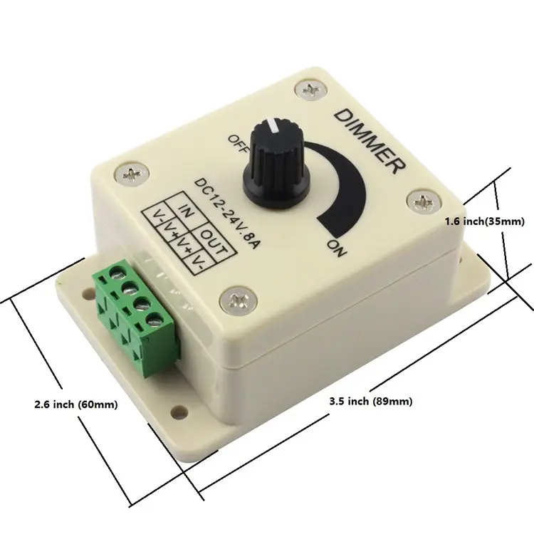 8A Одноцветный регулятор яркости, светодиодный регулятор яркости 12 В, 24 В, 8AKnob, светодиодный регулятор яркости, поворотный настенный переключатель ВКЛ./ВЫКЛ., одноцветная Светодиодная лента