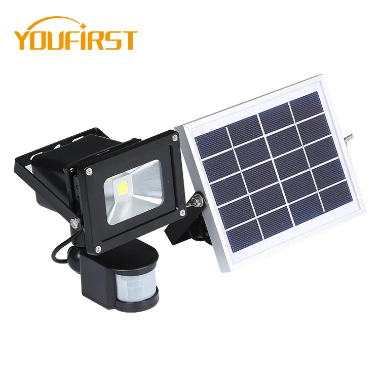 High lumen brightest tennis court bridgelux smd 10watt motion sensor solar led flood light