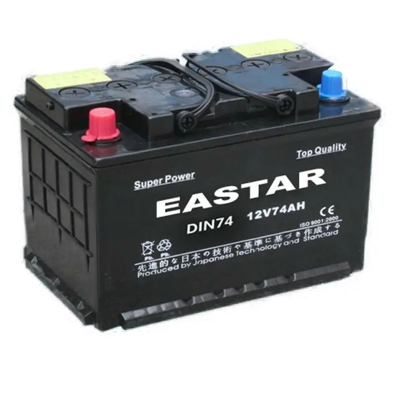 DIN 12V 74AH Manufacture automotive battery, automotive battery, dry charged automotive battery