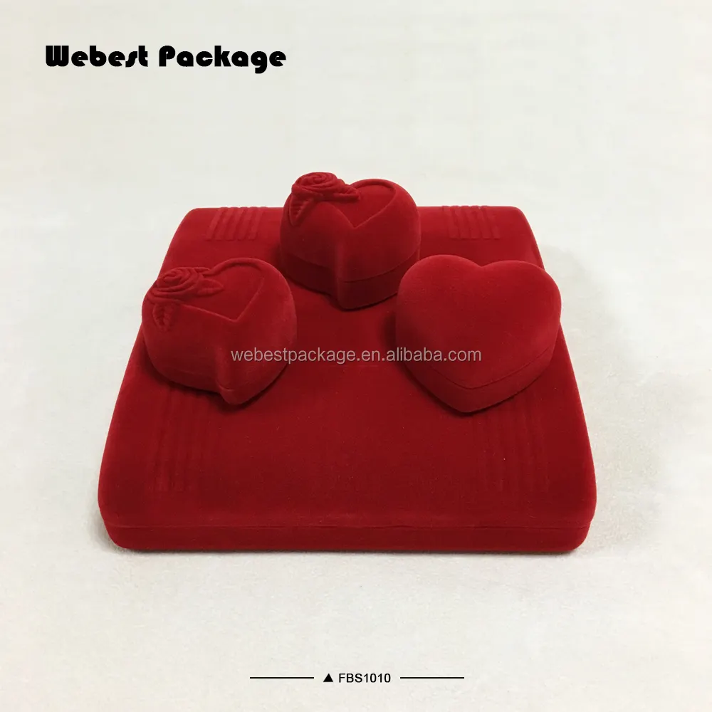 Новый модный дизайнерский набор колец Webest, милый Рождественский подарок, бархатные шкатулки для ювелирных изделий на заказ с красным флоком