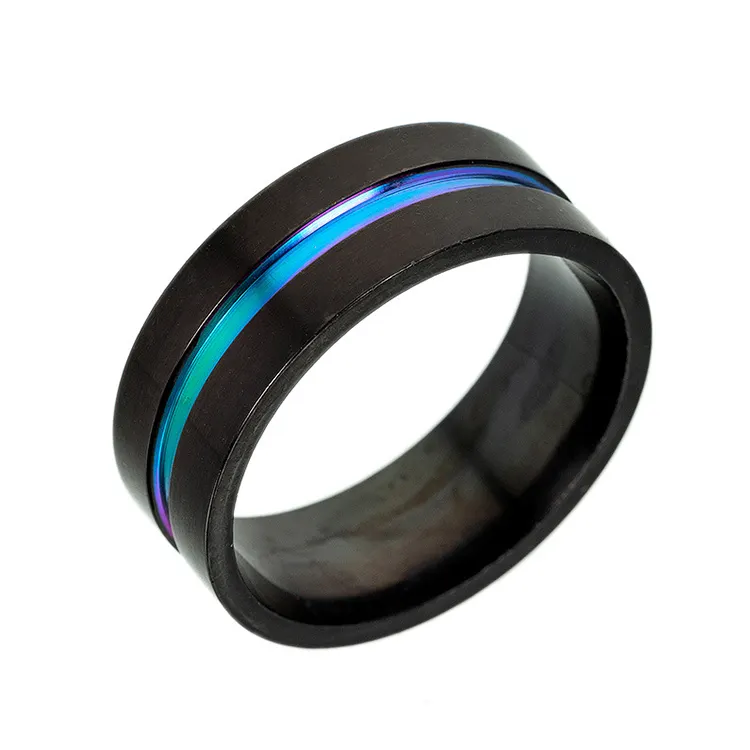 Black Men Ring Titanium Carbide Men's Jewelry Wedding Bands Classic Boyfriend Gift