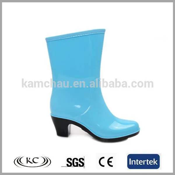 Распродажа-низкая цена ясно синий дождь сапоги на каблуках