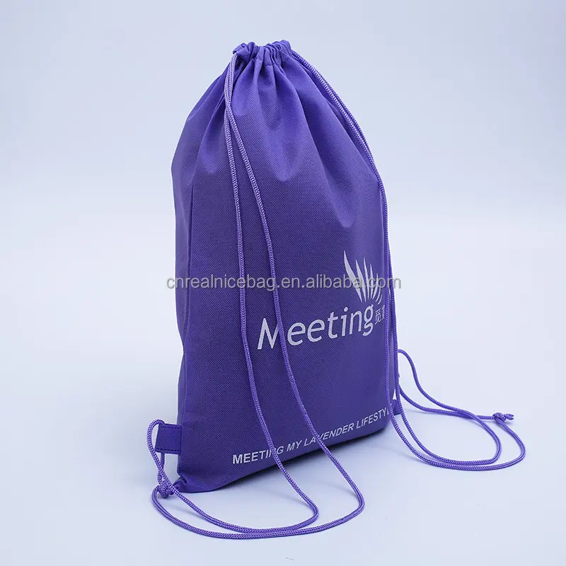 customized logo printed gift packaging non-woven drawstring backpack bag,custom polyester gym draw string backpack