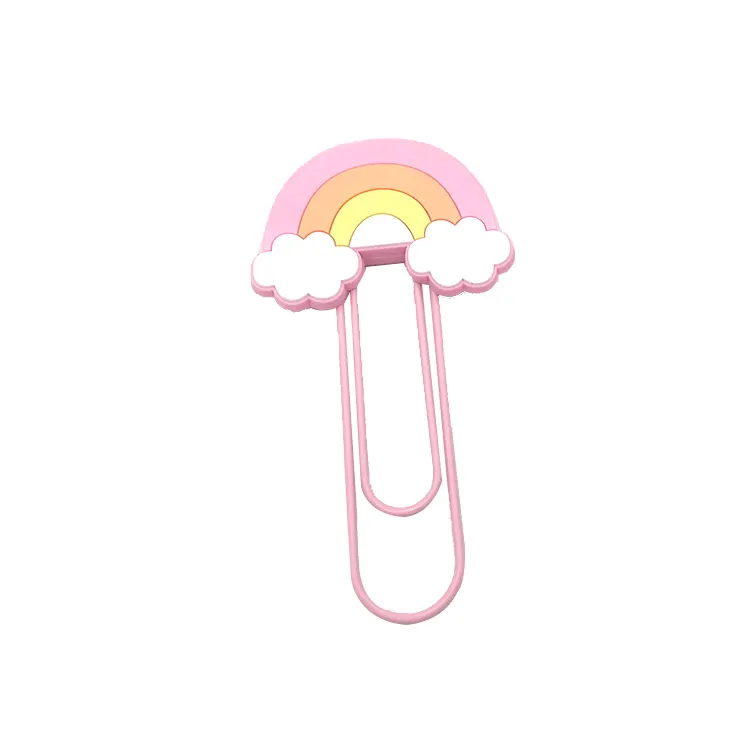 Wholesale cheap cute personalized pink soft pvc bookmark paper clip