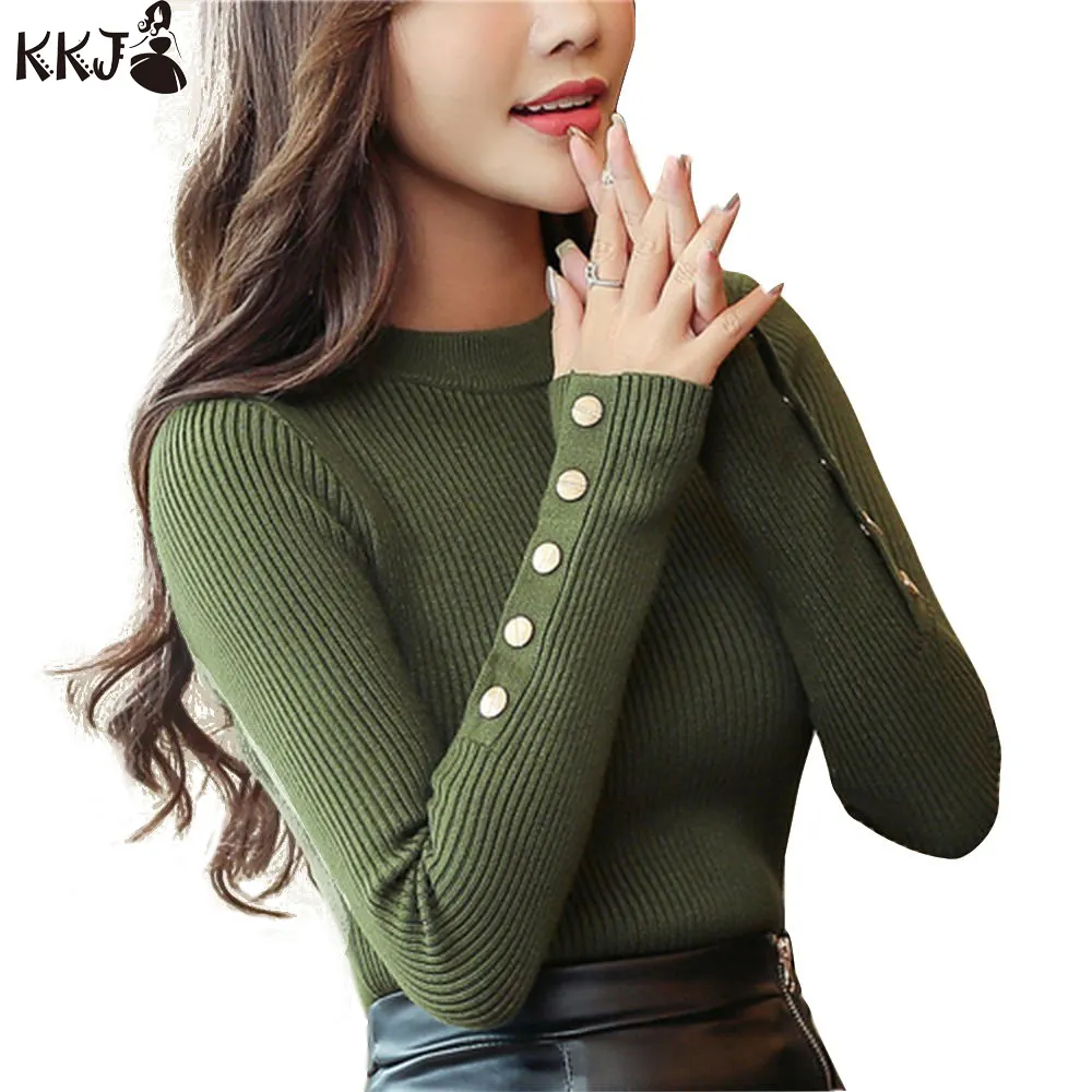 2019 Spring Winter New Design Women Sweater Long Sleeve with Button Womens Pullover Sweaters