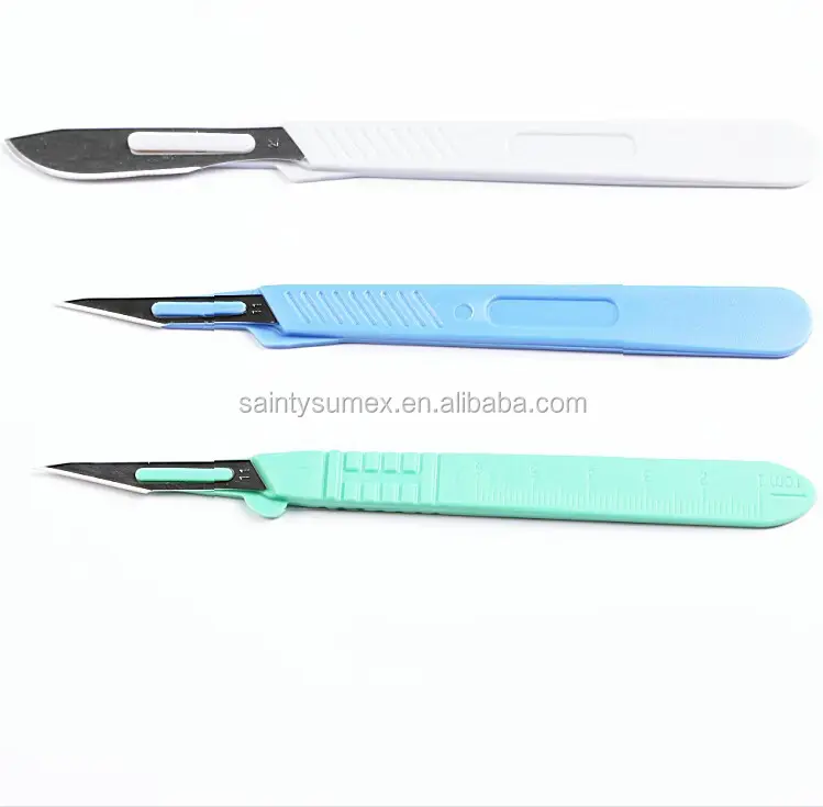 Безопасное хирургическое лезвие с пластиковой ручкой, безопасный скальпель, хирургический скальпель