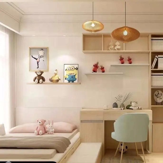 Высококачественная безопасная деревянная мебель из МДФ для детской спальни с многофункциональным детским столом и стулом