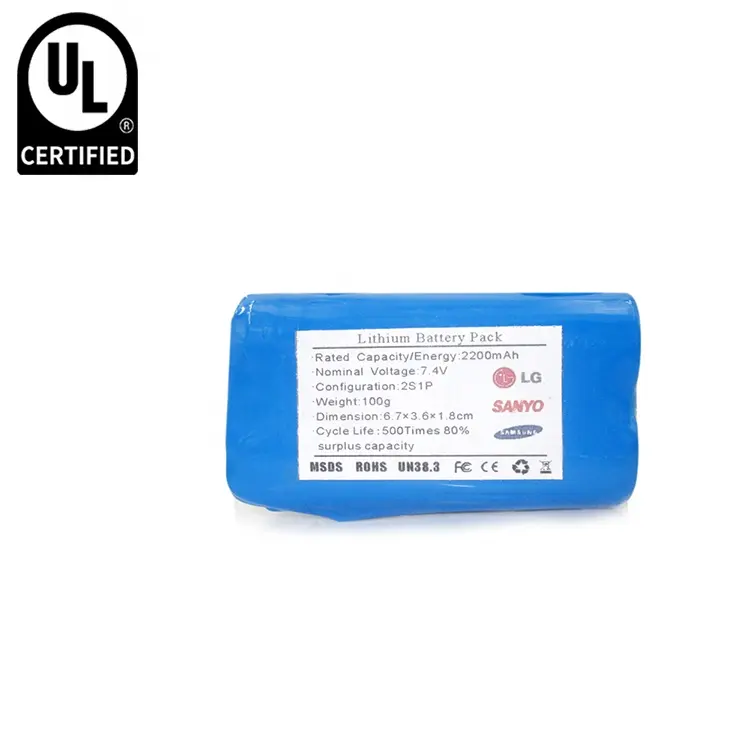 New product rechargeable batteries 7.4v 2200mah li-ion deep cycle UPS battery