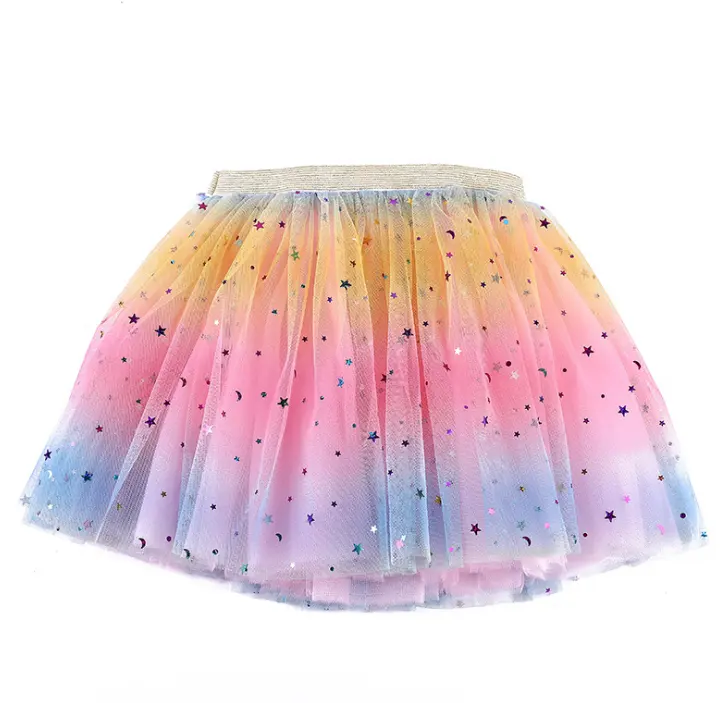 Оптовая продажа, детская дешевая блестящая юбка-пачка, в наличии, пышные юбки-пачки для маленьких девочек