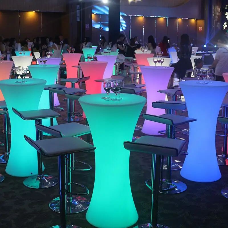 Высокий стол и стул, барный светодиодный обеденный стол с подсветкой для вечеринки, дискотеки, светодиодный бильярдный стол