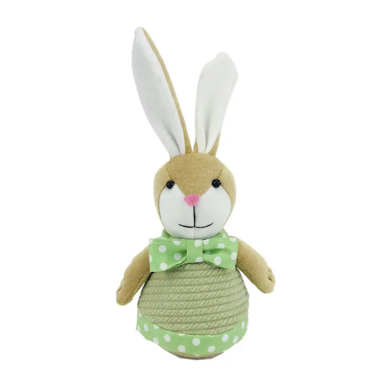 Custom New Design Home Decor Cute Decorative Bunny Soft Velvet Rabbit Green Stuffed Easter Bunnies