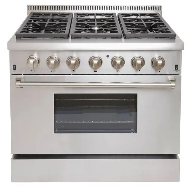 Hyxion USA Oven Factory OEM OED 36 Inch 6 Burner FreeStanding 5.2 cu.ft oven capacity Stainless steel Gas Cookers  Oven