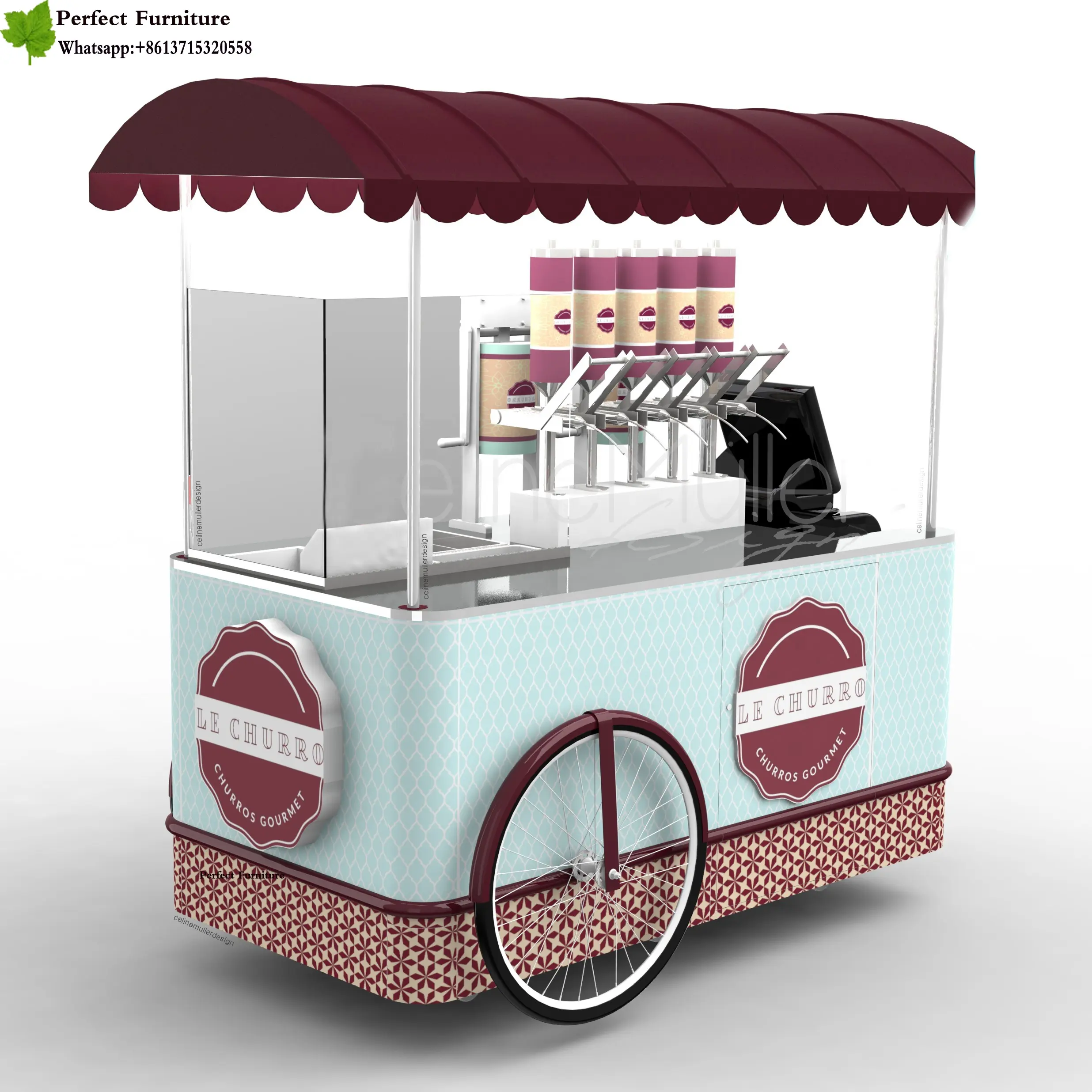 factory direct sale mobile food cake cart & dessert display cart for sale