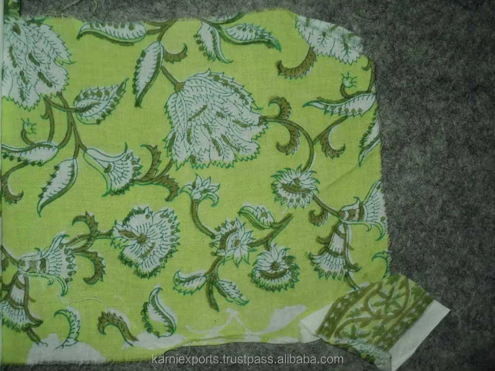 Хлопчатобумажная вуаль с принтом, новые индийские растительные дизайны листьев для ручной печати на ткани