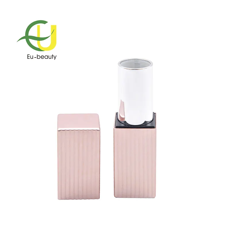 high-grade pink square magnet metal lipstick tube lip balm container