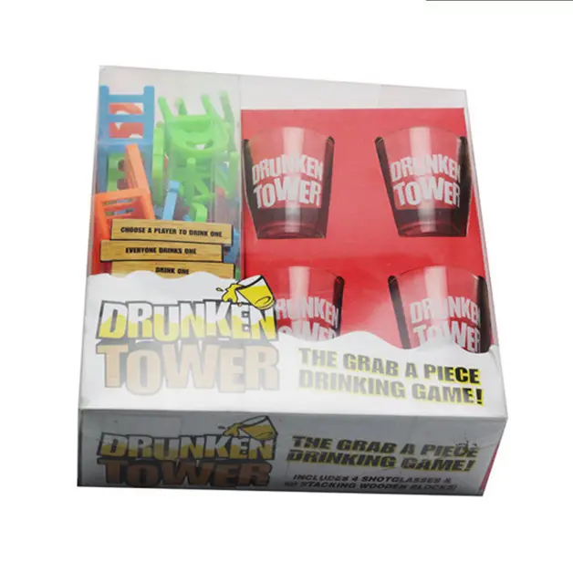 game with shot glasses and plastic chairs drinking game Drunken tower