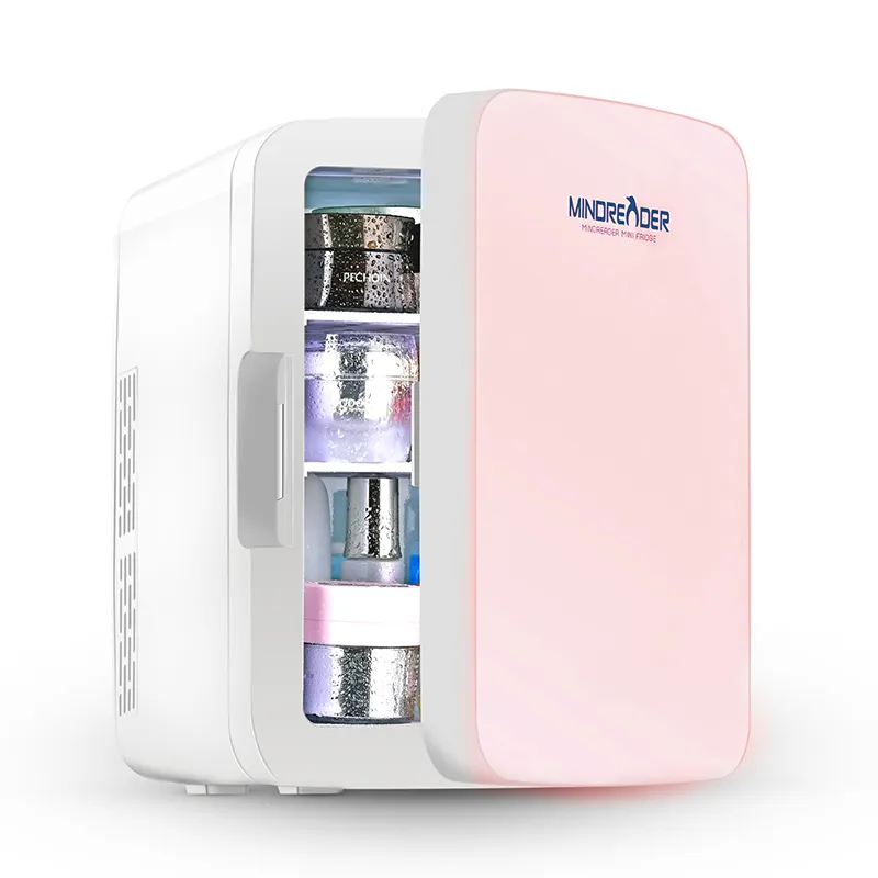 Оптовая Продажа Портативный AQ-10L-C холодильник для макияжа DC12V AC маленький холодильник на заказ стеклянная дверь 10L отель Косметика мини холодильник