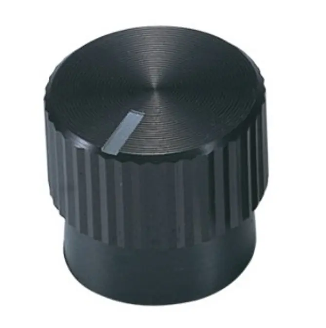 46105 Black Aluminum shell Knobs with machining indicator  ABS plastic insert
