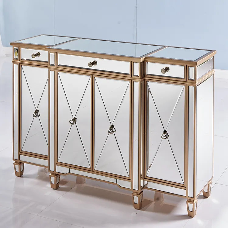 Decorative Home Modern Dining Room Mirrored Buffet Cabinet Sideboard