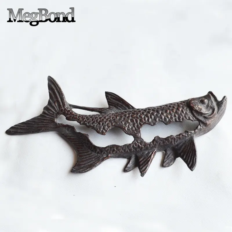 Cast iron metal fish 3D wall art for home decor