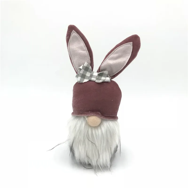 Custom European Holiday Gifts Spring Home Decoration Christmas Nordic Easter Gnome With Bunny Ear Hat