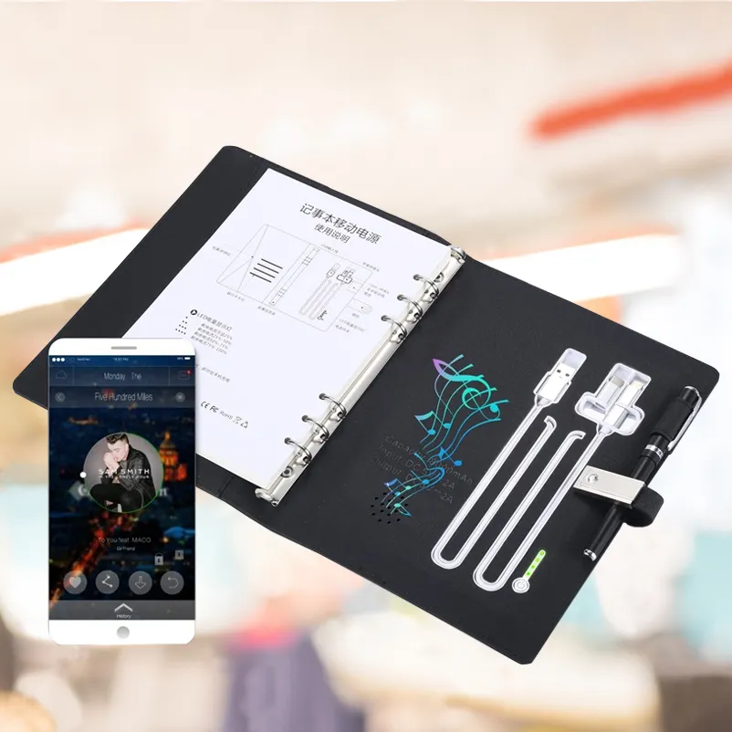 Bluetooth Connect High Quality Diary With Power Bank Notebook with Digital Pen and 16G Recording Capacity