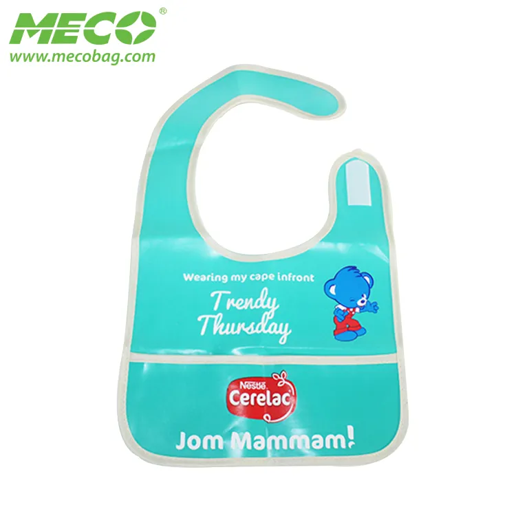 Durable And Waterproof PEVA Best Custom Print Magnetic Bibs Baby