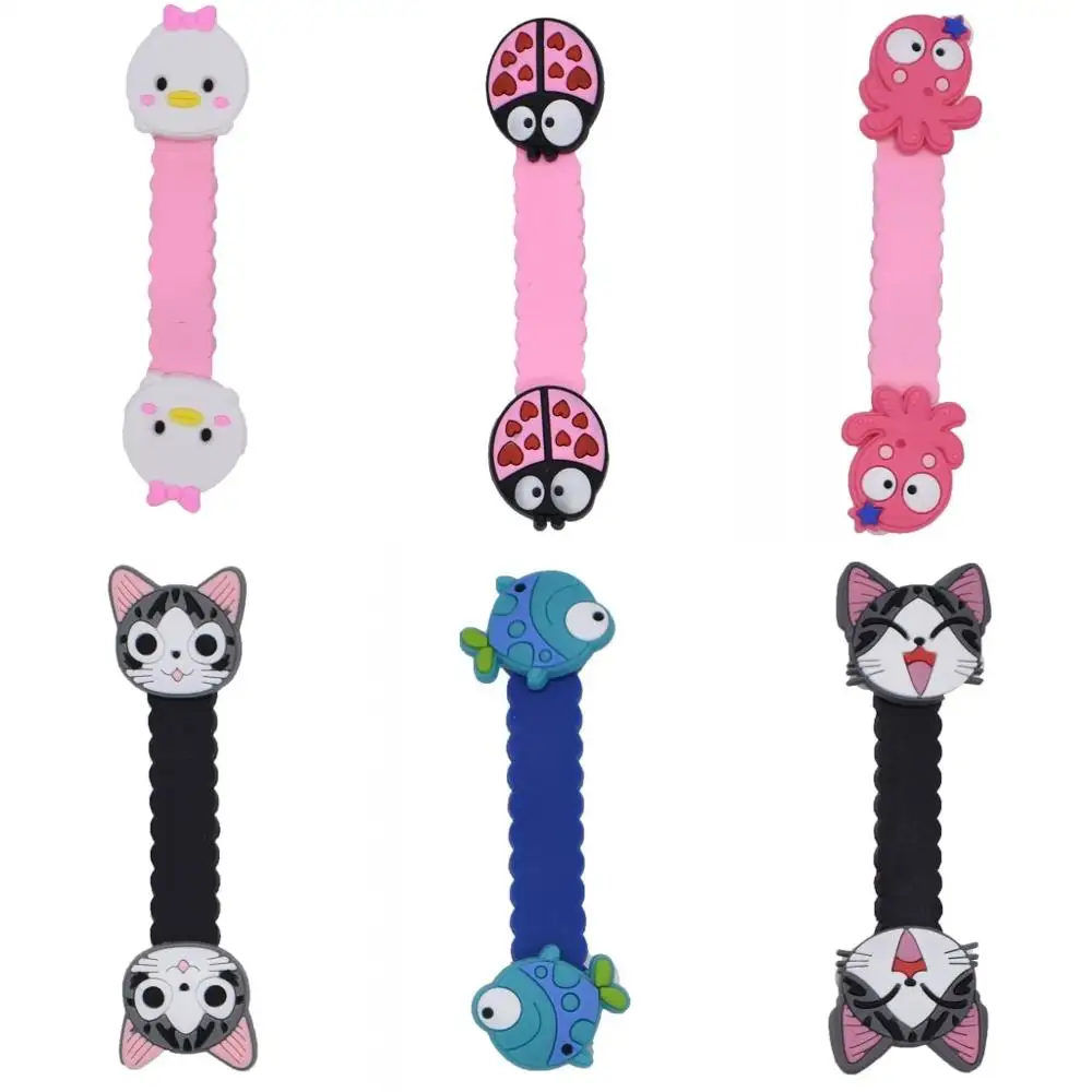 kids girls boys love cute design silicone earphone cord organizer snap-in cable organizer portable cord winder band for cord