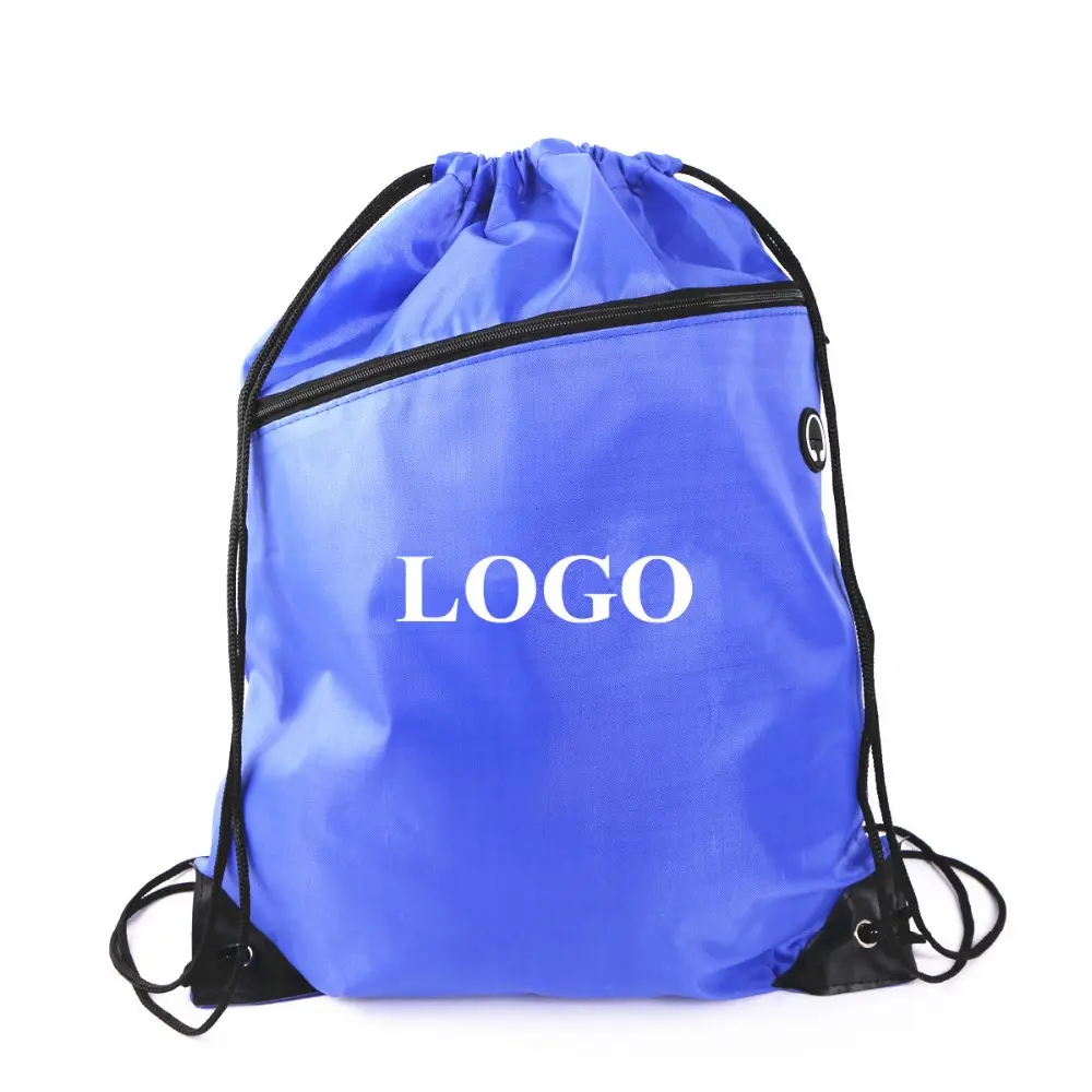Лидер продаж, уличный дешевый спортивный рюкзак из полиэстера на шнурке, сумка с передним карманом на молнии