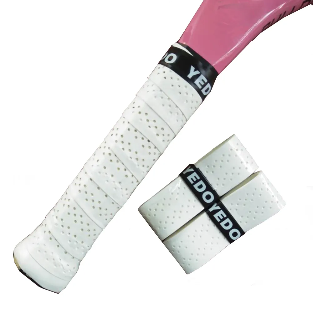 YEDO White Tacky Perforated 0.6mm Tennis Padel Racket Overgrips