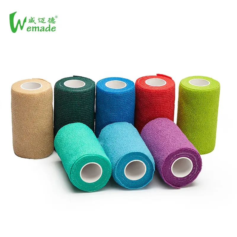 Self Adherent Wrap 12 Pack of Cohesive Bandage Medical Vet Tape in 4 Colors x 3 Rolls each