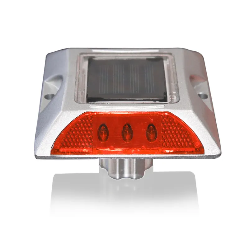 Aluminum cat eye red flashing light solar led road stud