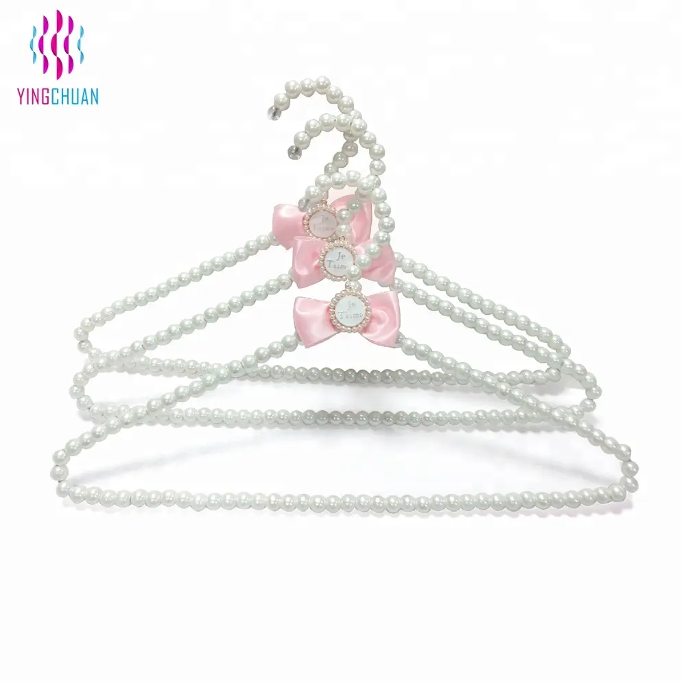 Fashion wire pearl bead plastic garment type cloth hanger